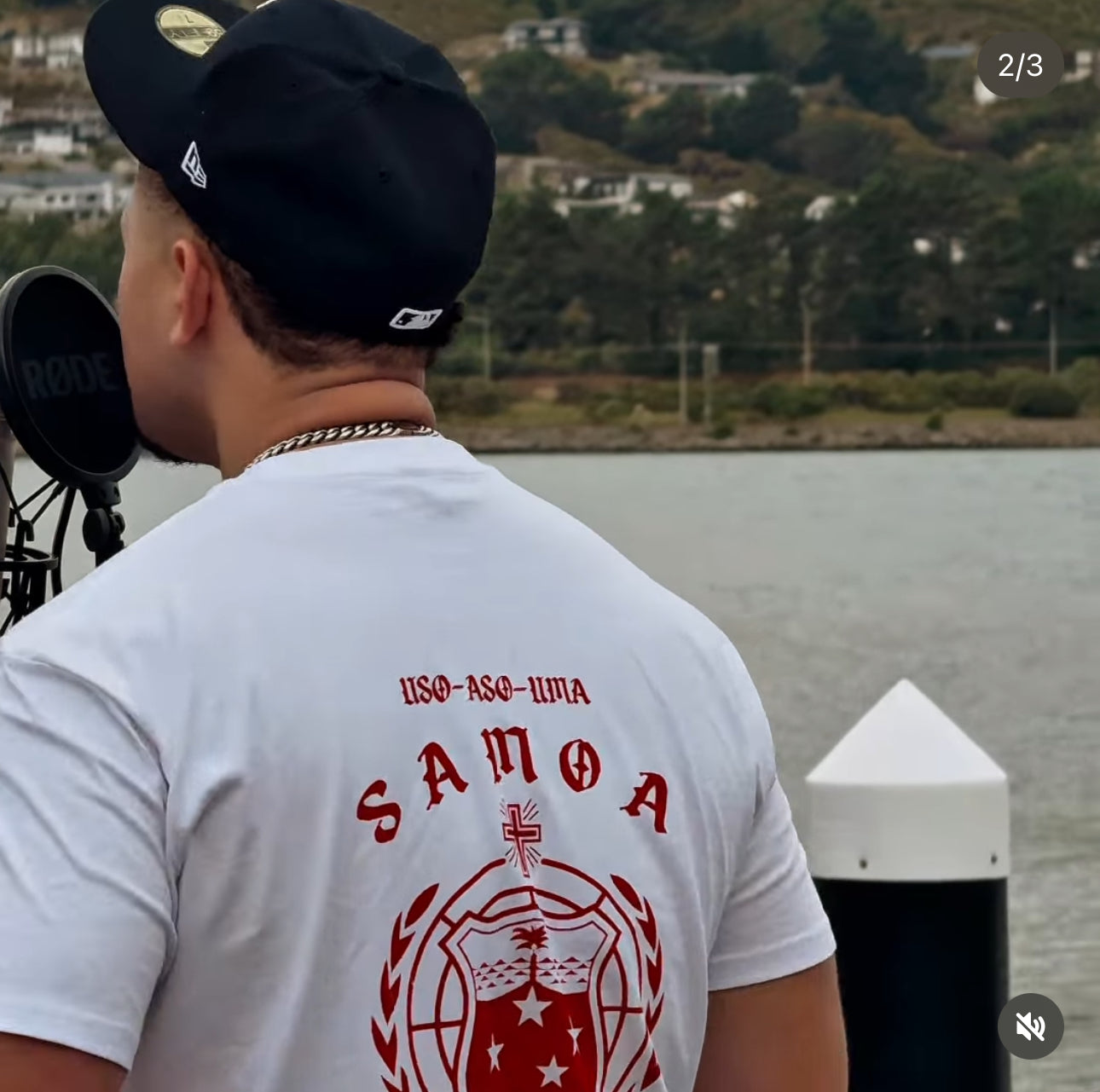 Samoa seal red ink on white tee