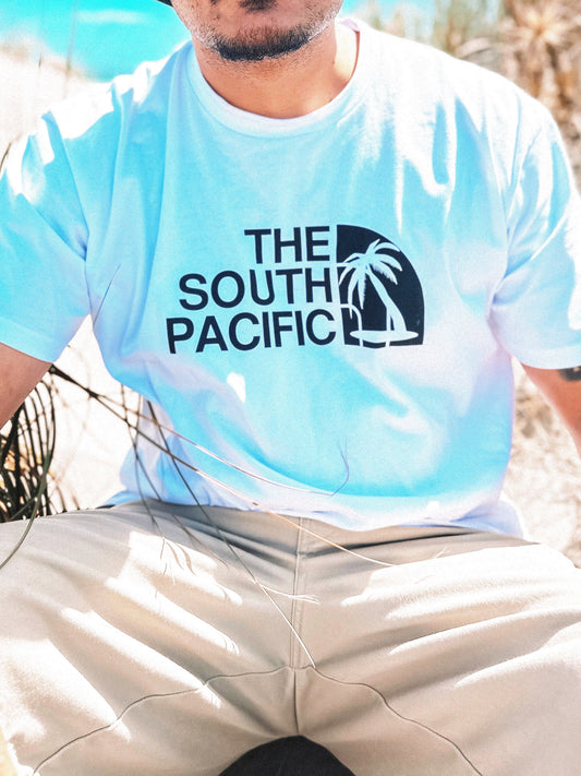 "The south pacific"  white tee