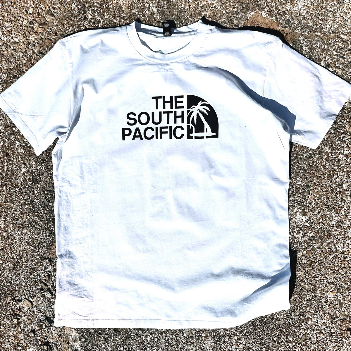 "The south pacific"  white tee